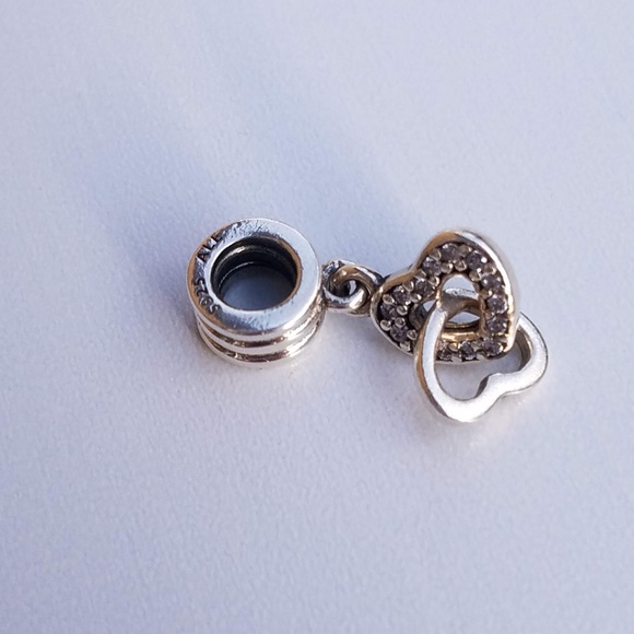 Pandora  Interlocking Love Heart Dangle Charm - Picture 6 of 8